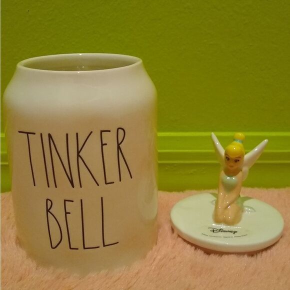 Rae Dunn Disney Tinkerbell Ceramic Cookie Jar - Picture 2 of 5